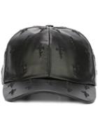 Neil Barrett Fleur-de-lis Embroidered Baseball Cap, Men's, Black, Polyester/polyurethane/cotton
