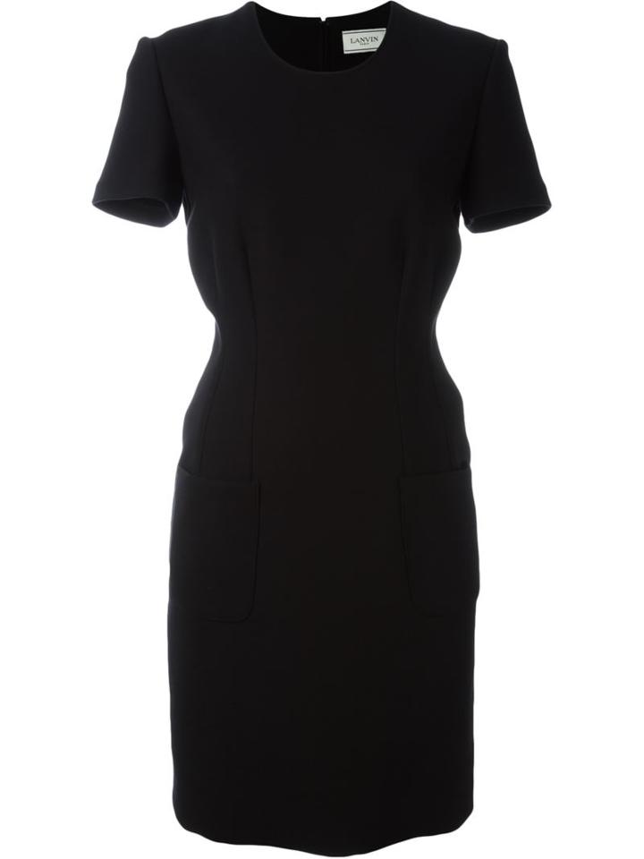 Lanvin Rear Zip Fastening Dress, Women's, Size: 38, Black, Silk/cotton/polyamide/spandex/elastane