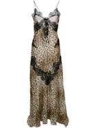 Redemption Long Leopard Print Dress - Brown