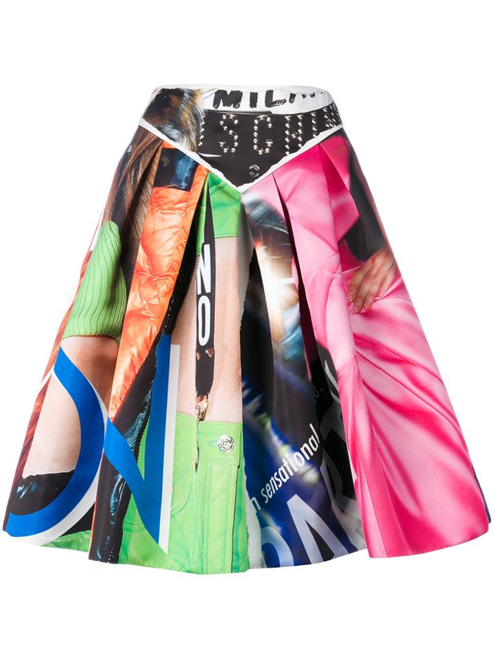 Moschino Trompe L'oeil Print Midi Skirt - Multicolour