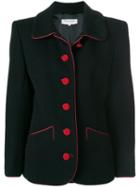 Yves Saint Laurent Pre-owned Contrast Stitching Blazer - Black