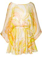 Emilio Pucci Printed Mini Kaftan Dress - Yellow & Orange