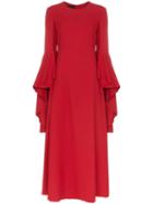 Giambattista Valli Ruffle Sleeve Maxi Dress - Red