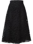 Saint Laurent Floral Lace Midi Skirt
