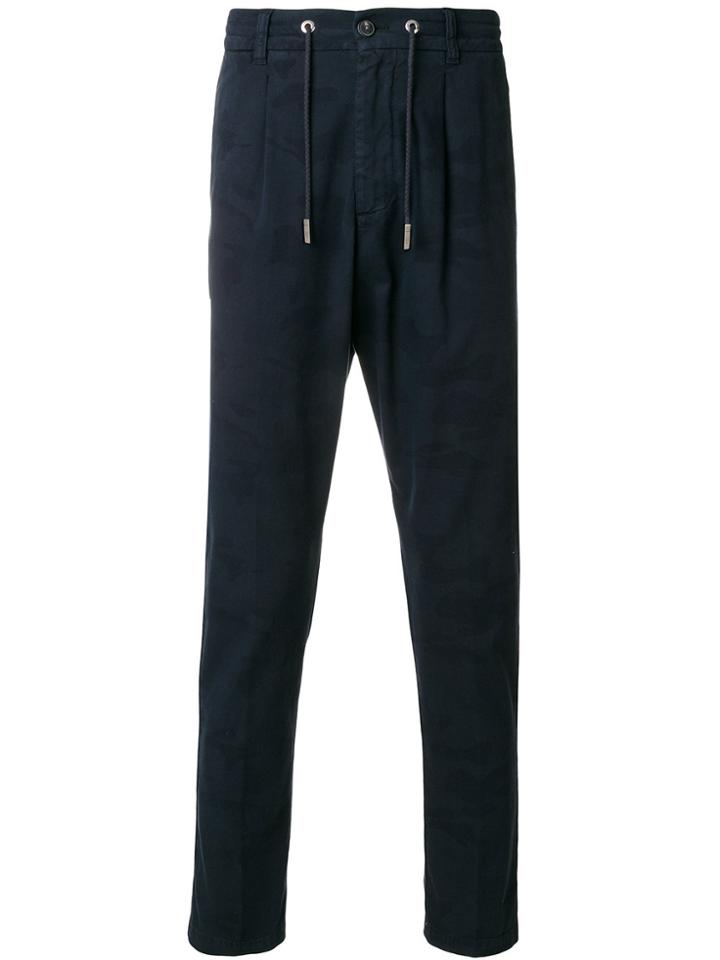 Eleventy Slim Elasticated Waist Trousers - Blue