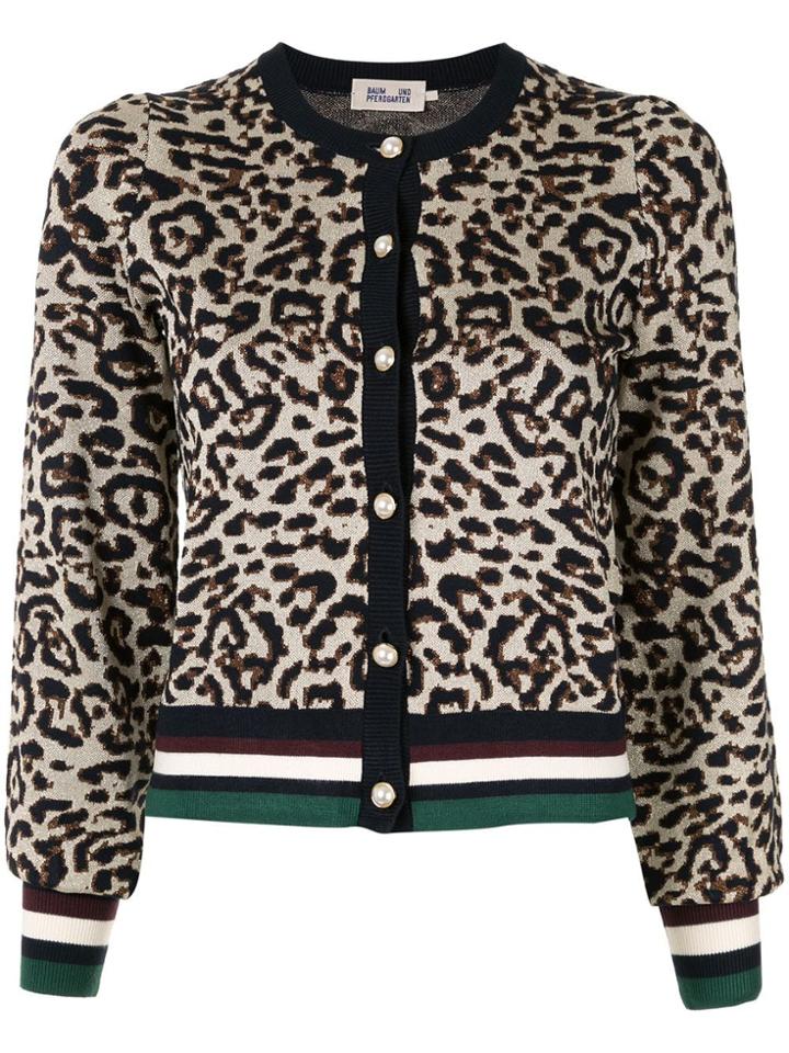 Baum Und Pferdgarten Leopard Print Lurex Knit Cardigan - Brown