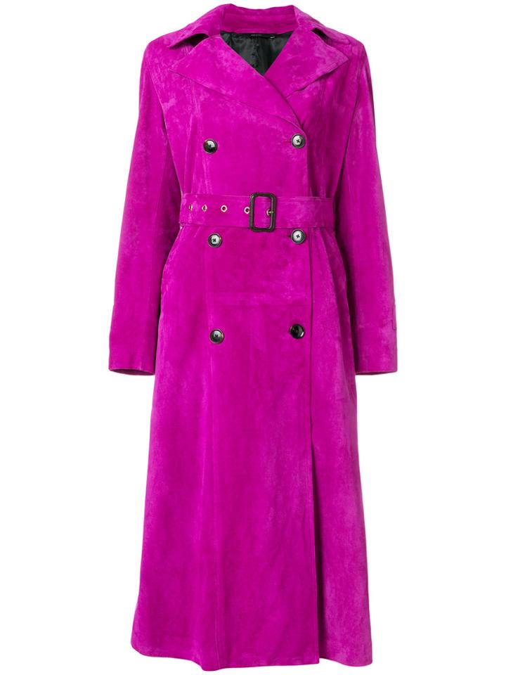 Paul Smith Belted Trench Coat - Pink & Purple