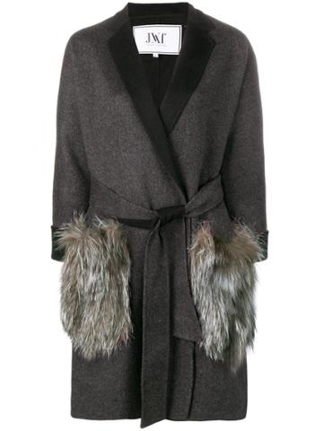 Jorge Vazquez Fur Pockets Coat - Grey