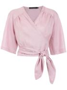 Andrea Marques Cropped Blouse - Pink