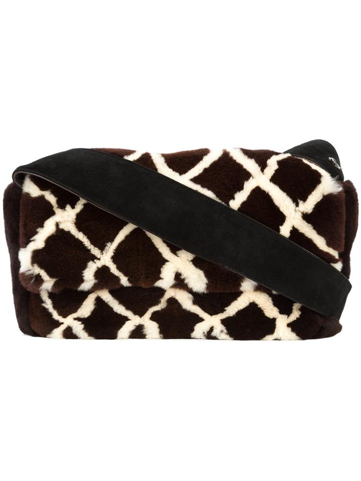 Chanel Vintage Diamond Printed Shoulder Bag - Brown
