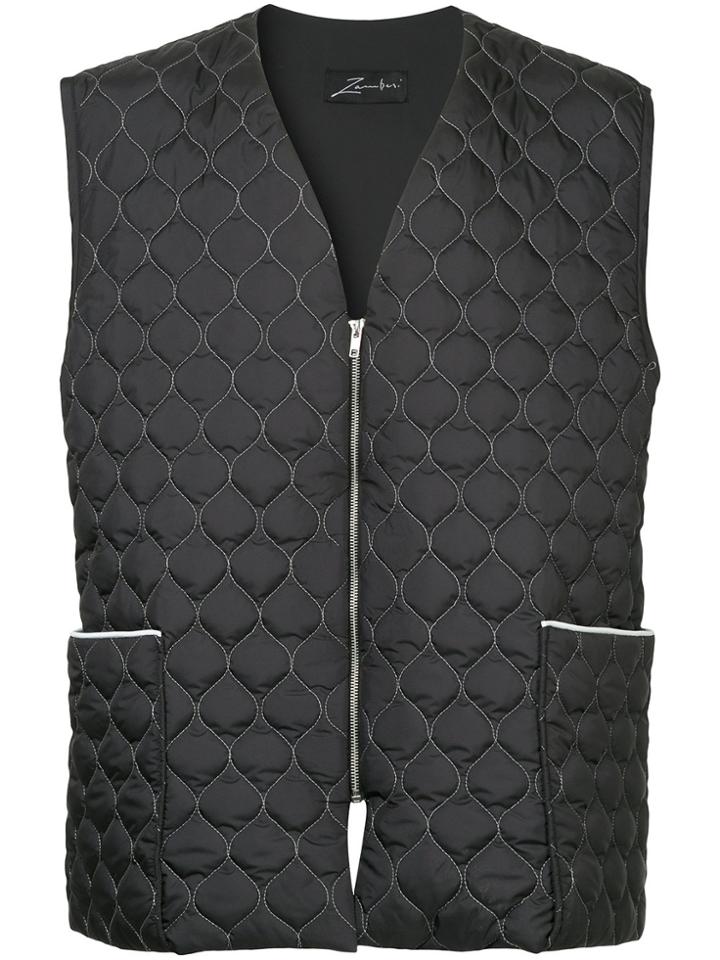 Zambesi Oversized Quilted Vest - Black