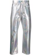 Acne Studios 1996 Holographic Foil Straight-leg Jeans - Silver