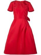 Oscar De La Renta Scarlet Short Sleeved Dress - Red