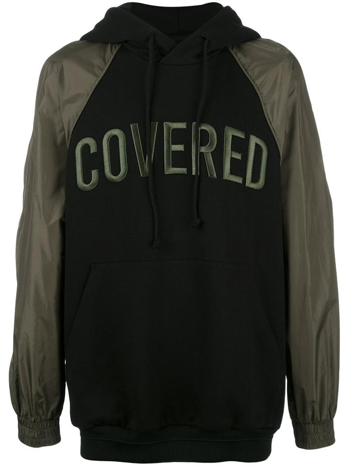 Juun.j Covered Contrast Sleeve Hoodie, Men's, Size: 46, Black, Cotton/viscose/polyester