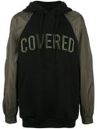 Juun.j Covered Contrast Sleeve Hoodie, Men's, Size: 46, Black, Cotton/viscose/polyester