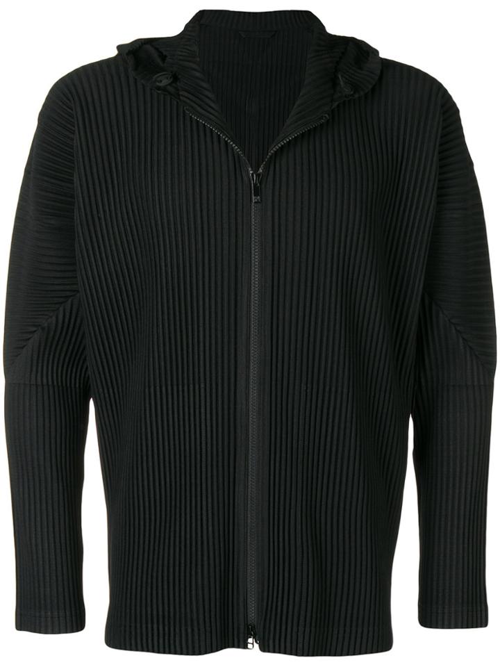 Issey Miyake Men Ribbed Hoody - Black