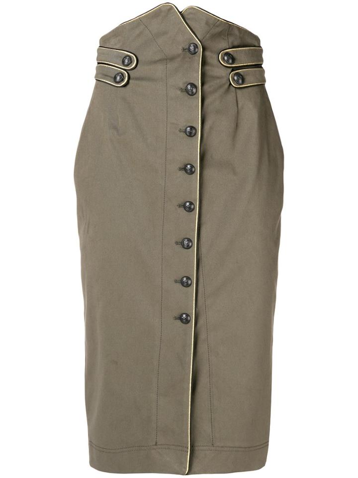 Pinko Military Pencil Dress - Green