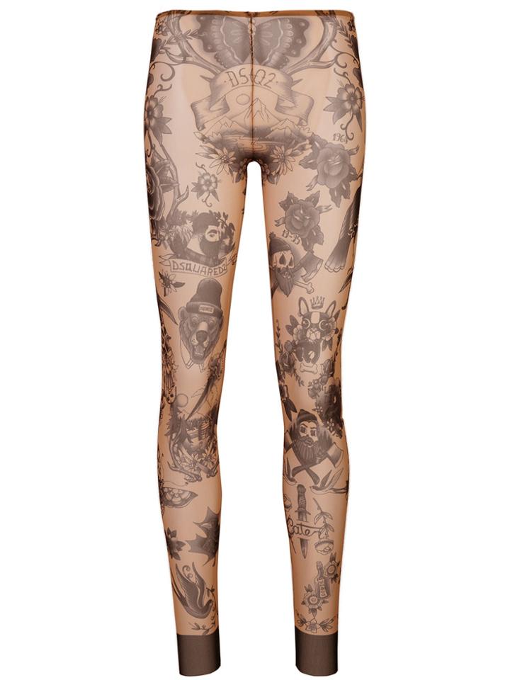Dsquared2 Tattoo Printed Leggings - Nude & Neutrals