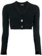 Twin-set - Cropped Long-sleeved Cardigan - Women - Polyester/viscose - Xs, Black, Polyester/viscose