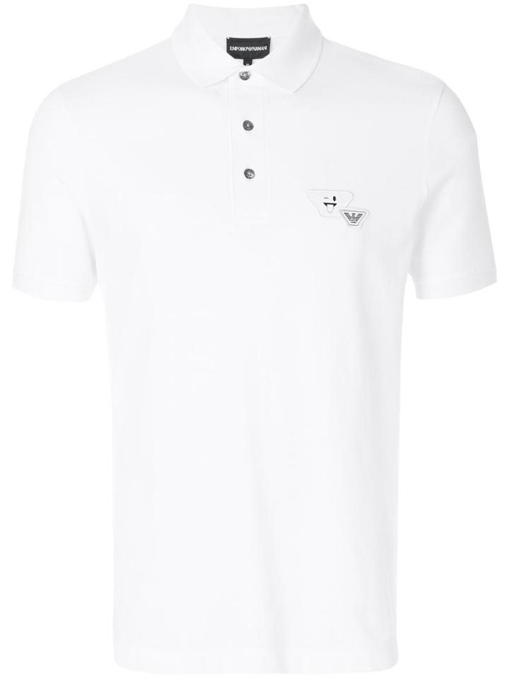 Emporio Armani Appliquéd Polo Shirt - White