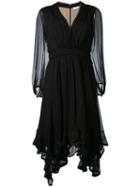 Chloé - Handkerchief Hem Dress - Women - Silk/cotton/polyester - 42, Black, Silk/cotton/polyester