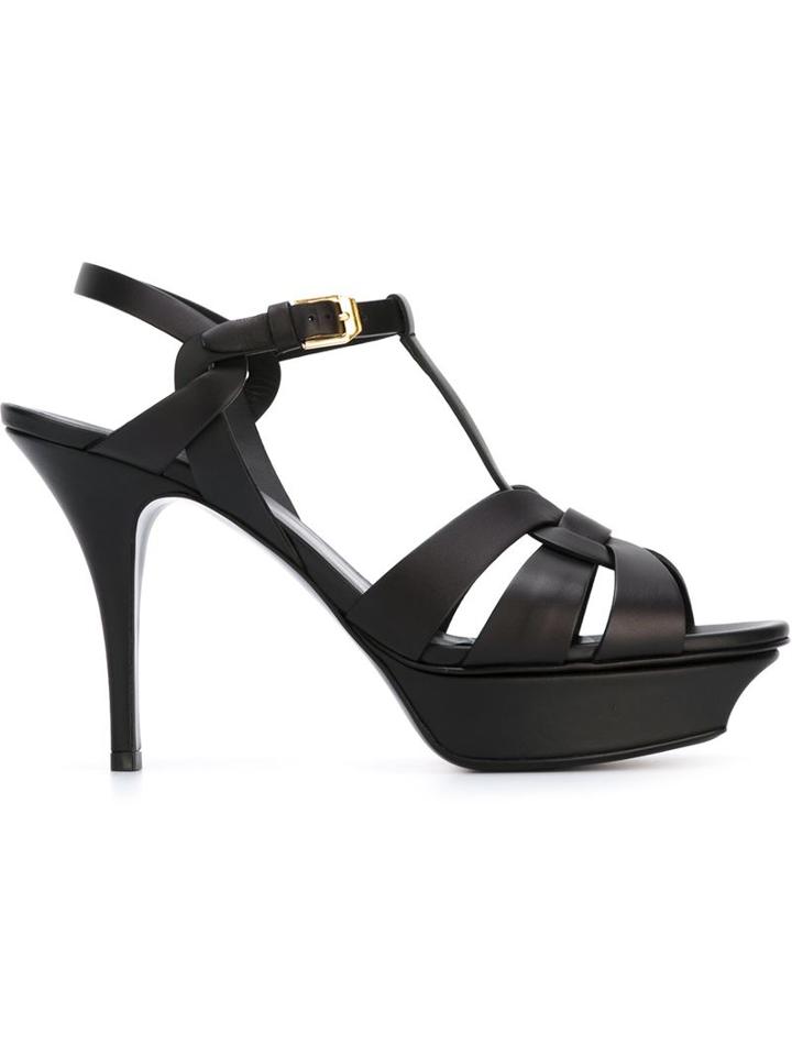 Saint Laurent Tribute Sandals, Women's, Size: 35, Black, Leather
