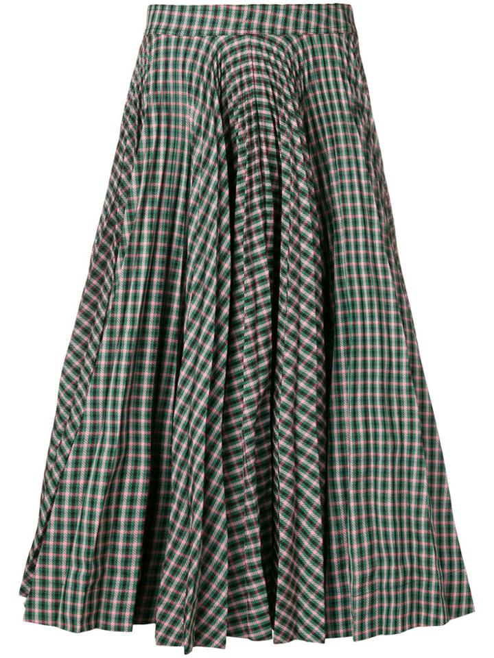 Calvin Klein 205w39nyc Tartan Full Skirt - Green