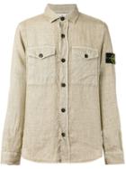 Stone Island Flap Pockets Shirt, Men's, Size: Xxl, Nude/neutrals, Linen/flax