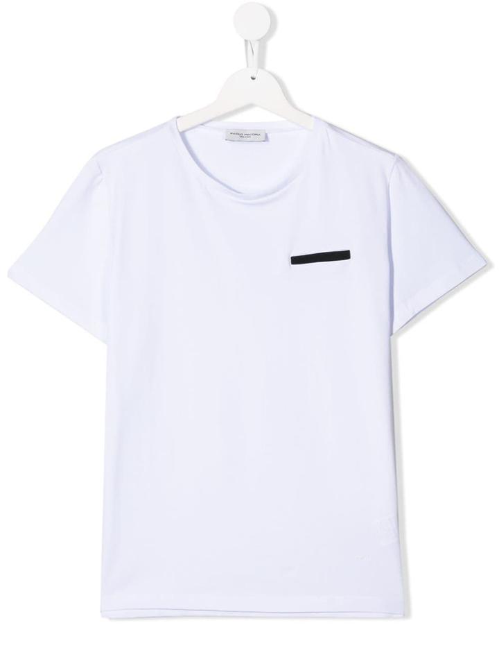 Paolo Pecora Kids Contrast Patch T-shirt - White