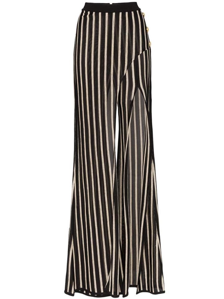 Balmain Stripe Wrap Trousers - Black
