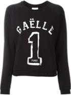 Gaelle Bonheur Logo Print Sweatshirt, Women's, Size: 2, Black, Cotton