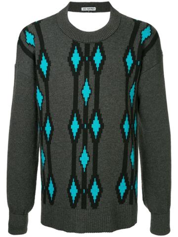 Hed Mayner Intarsia Jumper - Blue