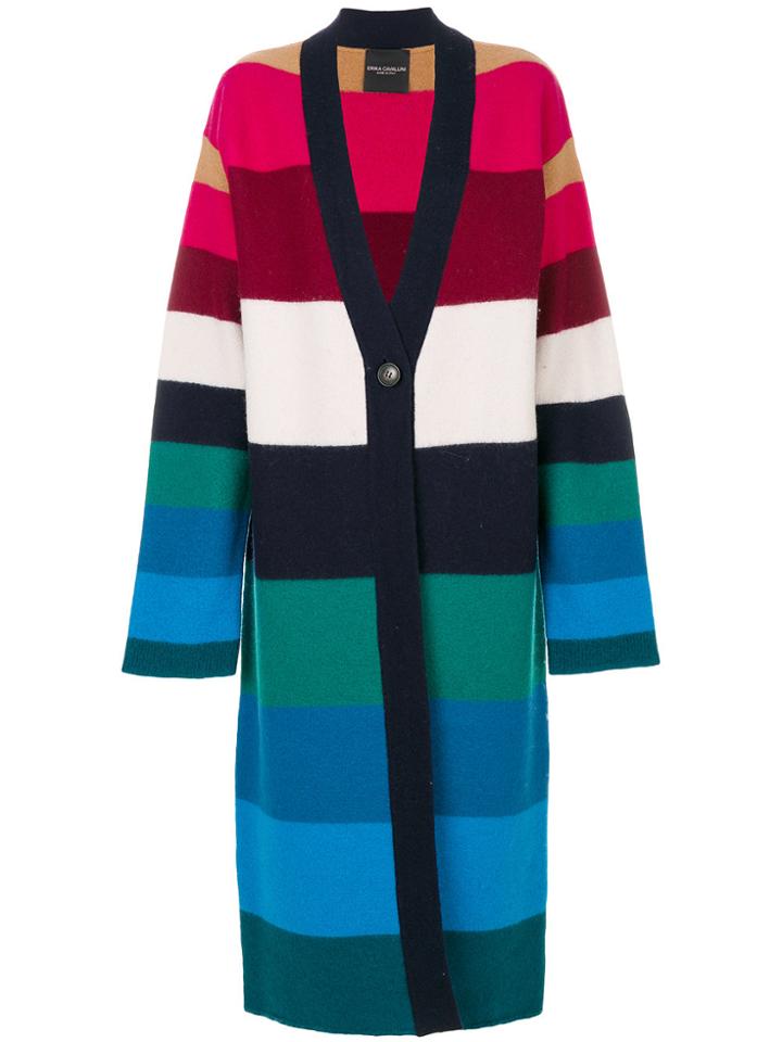 Erika Cavallini Long Striped Cardigan - Multicolour