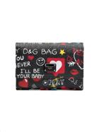 Dolce & Gabbana Black Graffiti Leather Wallet