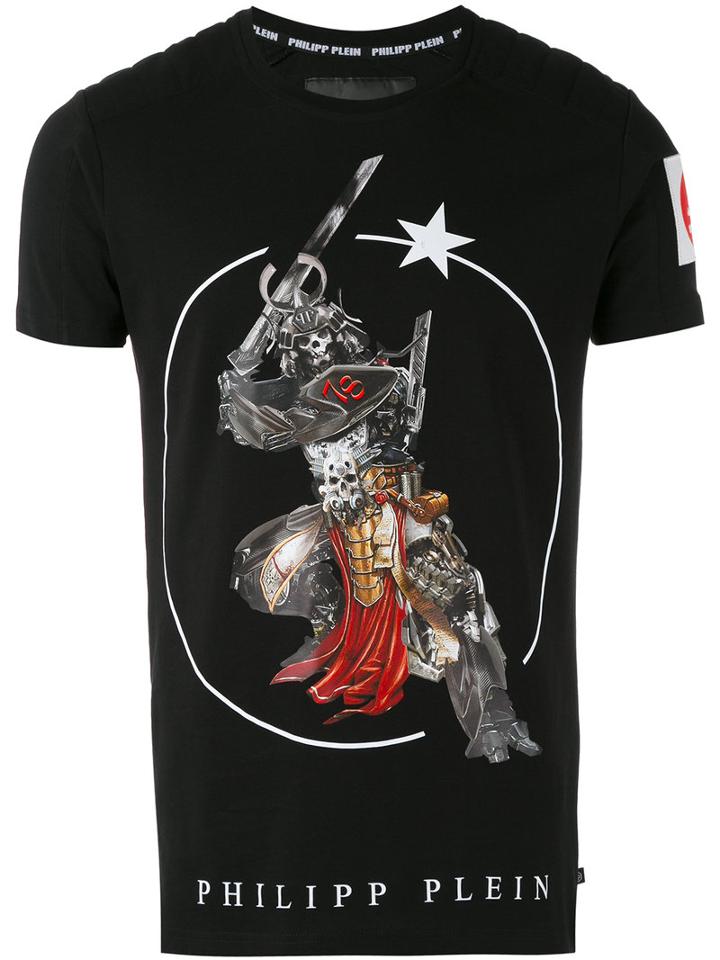 Philipp Plein - Skull Samurai Print T-shirt - Men - Cotton - L, Black, Cotton