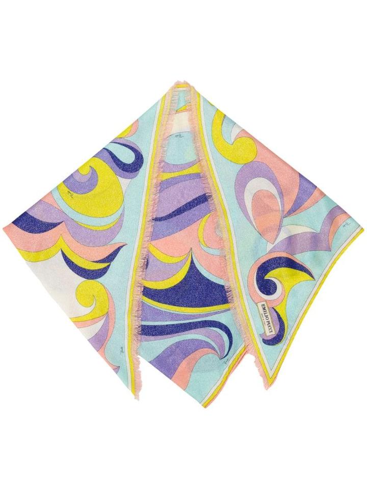 Emilio Pucci Fortuna Print Frayed Scarf - Purple