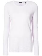 Atm Anthony Thomas Melillo Long-sleeved Marl Top - Pink & Purple