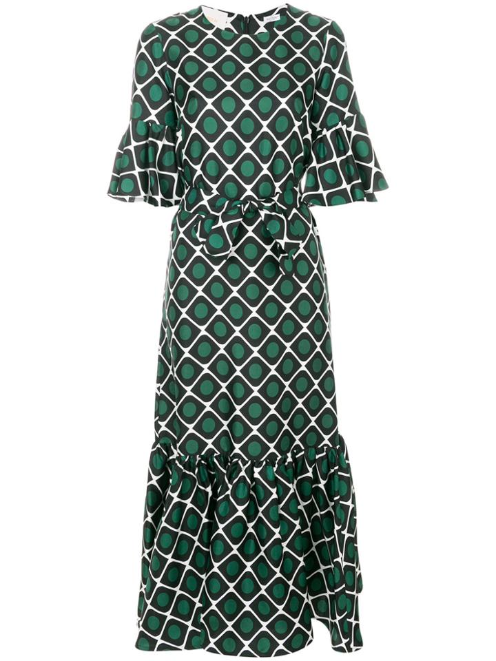 La Doublej Curly Swing Patterned Dress - Green