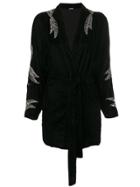 Dodo Bar Or Floral Embellished Wrap Jacket - Black