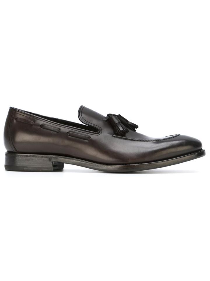 Henderson Baracco Tassel Detail Loafers, Men's, Size: 42, Brown, Calf Leather/leather