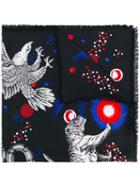 Gucci - Space Animals Print Scarf - Men - Silk - One Size, Black, Silk