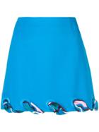 Emilio Pucci Ribbon Eyelet Trim Skirt - Blue