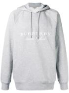Burberry Hooded Embroidered Sweatshirt - Grey