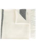 Woolrich Striped Scarf, Women's, White, Polyamide/modal/cashmere/wool