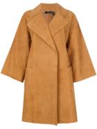 Theory Oversized Cropped Sleeve Coat - Brown