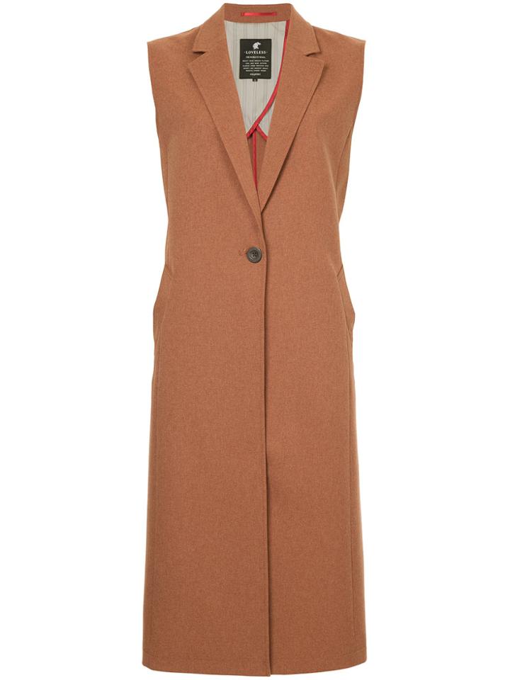 Loveless Sleeveless Coat - Brown