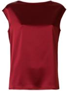 Gianluca Capannolo Glossy Sleeveless Blouse - Red