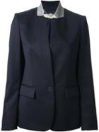Stella Mccartney Contrast Collar Blazer, Women's, Size: 40, Blue, Cotton/rayon/wool
