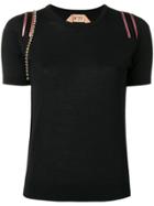 No21 Embellished Knitted Top - Black