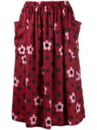 Comme Des Garçons Girl Floral Print Skirt - Red